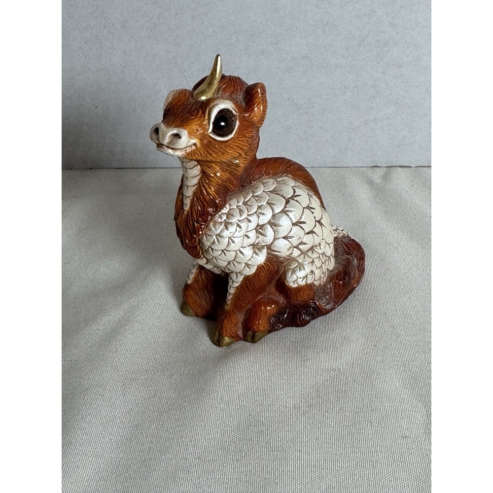 Vtg Windstone Editions Baby Dragon Unicorn KI-RIN fantasy Figurine by Pena Sign